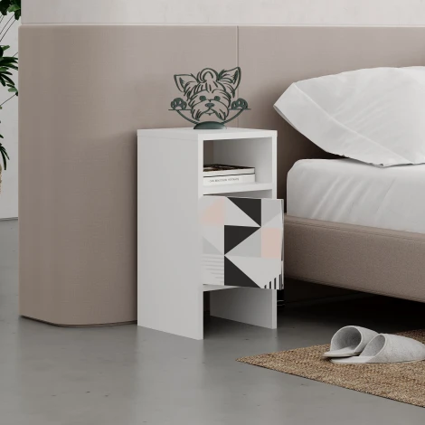 Прикроватная тумба GRANDMA'S NIGHTSTAND (Дерево/Белый) LEVE