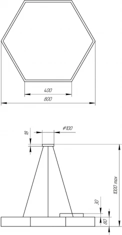 Подвесной светильник светодиодный ЭРА SPO-122-W-40K-066 (220V, на тросе, IP40)