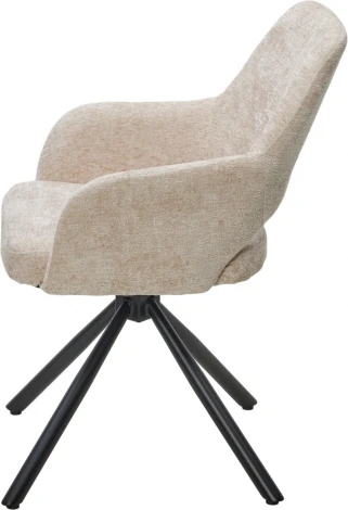 Стул M-City NURI 180 град. поворот. 3018-10 бежевый, шенилл/ черный каркас