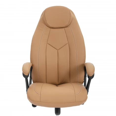 Кресло Босс Люкс/Boss Lux (26) хром экокожа LUX Classic 18-13, св.-коричневый Tetchair 25702