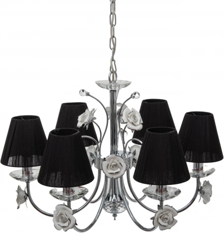 Подвесная люстра Abrasax 2031/6 (chrome) (220V, на цепи, цветы, розы)