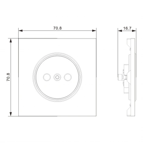 Накладка для розетки без заземления, со шторками 16A 250 В~, черный графит Donel S08 DS21657