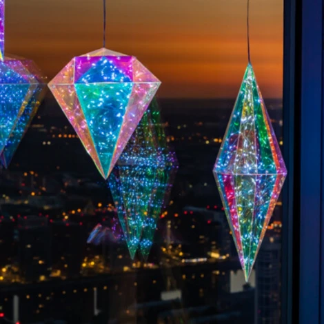 Светильник декоративный «Брильянт», на батарейках 3AA (не в/к). 100 светодиодов, цвет корпуса радужный Uniel ULD-R507 3АА DIAMOND