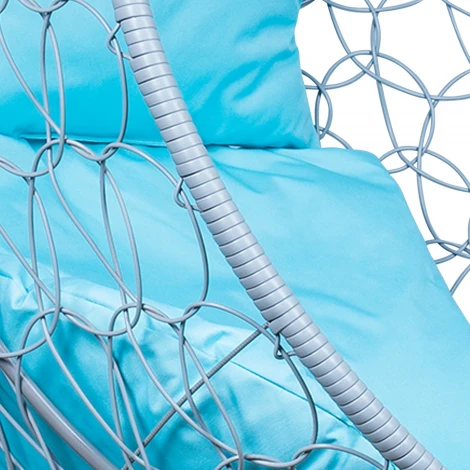 Подвесное кресло LESET БАЛИ 2500000069970 Сталь,Ротанг, Полиэстер, Бирюзовый, Серый