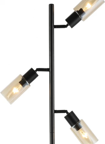 Торшер Escada Sector 10172/T Amber 3x40Вт E14, металл/стекло, черный/янтарный (220V)