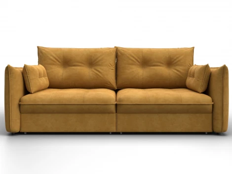 Диван прямой Лига-100 НПБ (ДСП,Фанера/Пластик/Велюр/Желтый) Лига Диванов 133642