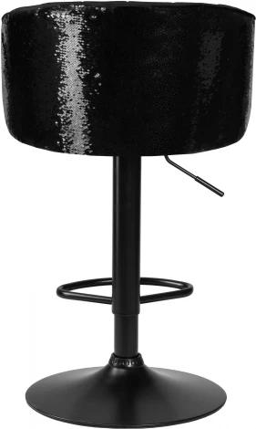 Стул барный DOBRIN DARCY BLACK SHINY (черный велюр с черно-золотыми пайетками) 5025_BlackBase_Shiny-LM SHINY, цвет сиденья черный пайетками, основания