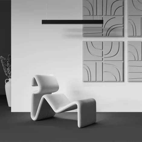 Подвесной линейный светодиодный светильник Maytoni Basis P051PL-36W2.7-6K-B (220V, на тросе)