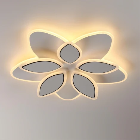 Потолочная люстра светодиодная с цветами Lumion Lotus LED 8014/75CL белый/белый металл/акрилл 75W 220V 3000-6000K (цветы)