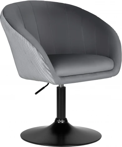 Кресло дизайнерское DOBRIN EDISON BLACK (серый велюр (1922-19)) 8600_BlackBase-LM BLACK, цвет сиденья серый (1922-19), основания черный