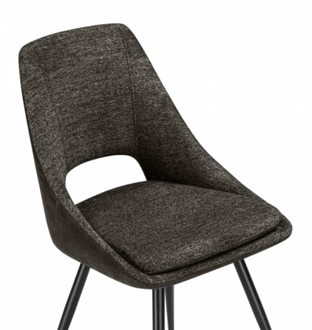 Обеденный стул Woodville Avianus (Металл, Шенилл/Черный, Коричневый) арт.15878