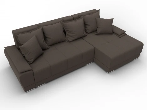 Диван угловой Лига-119 угол правый (ДСП,Брус,Фанера,ЛДС,Рогожка/Коричневый) Лига Диванов 137085