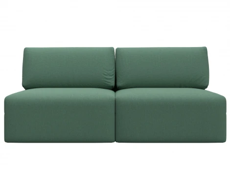 Диван прямой модульный Лига-060 НПБ (ЛДСП,Брус,Фанера/Пластик/Рогожка/Зеленый) Лига Диванов 129707