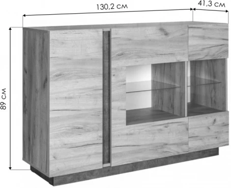 Комод Арчи 08.140 (Арчи 08.140 дуб золотой craft / камень темный U3705) Mobi арт.339641