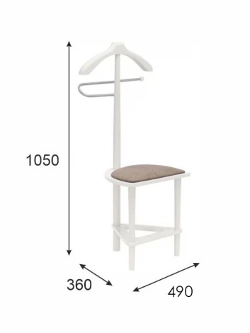 Вешалка костюмная с сиденьем В 26Н белый от фабрики Mebelik