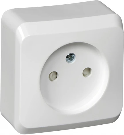 Розетка накладная без заземления со шторками (белый) Systeme Electric Этюд PA16-002B