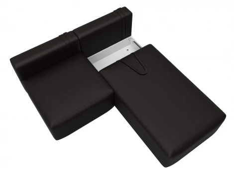 Диван угловой модульный Лига-060 НПБ угол универсальный (ЛДСП,Брус,Фанера/Пластик/Экокожа/Коричневый) Лига Диванов 130061