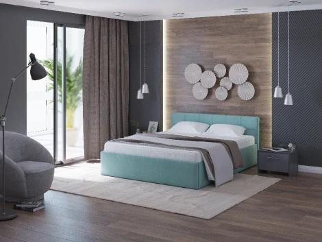 PROxSON Кровать Domo Plus (Ткань: Велюр Monopoly Мятный лёд (670)) 160x200