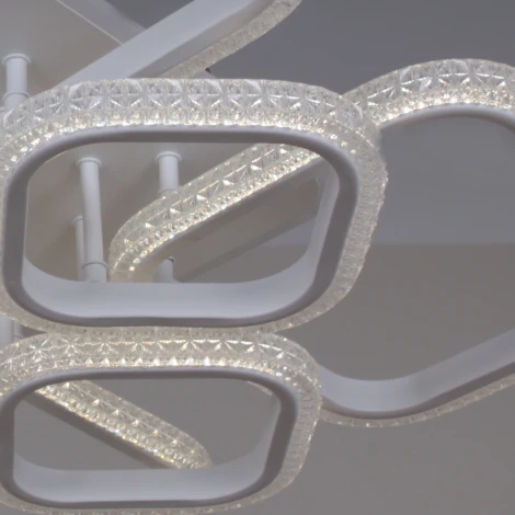 Потолочная люстра на штанге светодиодная с пультом и ночным режимом и RGB Reluce 06335-0.3-4+4A WH (RGB, Умный дом)