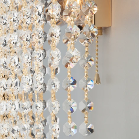 Настенный светильник Eurosvet 3102 3102/2 золото / прозрачный хрусталь