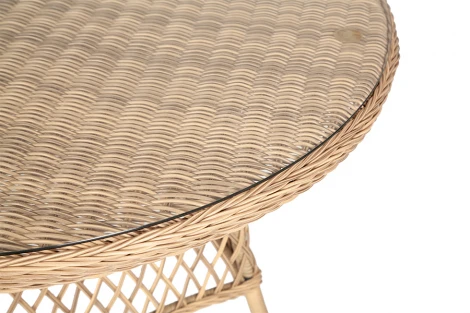 Плетеный круглый стол, диаметр 118 см, цвет соломенный 4SIS Эспрессо YH-T1661G