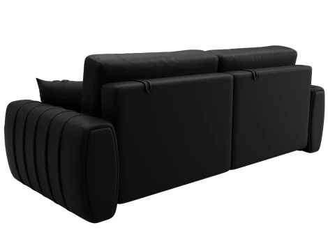 Диван прямой Лига-057 НПБ (ЛДСП,Брус,Фанера/Пластик/Экокожа/Черный) Лига Диванов 130026