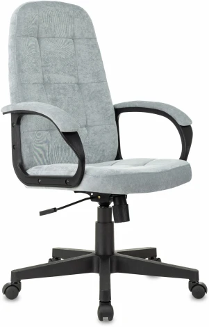 Кресло руководителя Бюрократ CH 002 Fabric серо-голубой Light-28 крестов. пластик