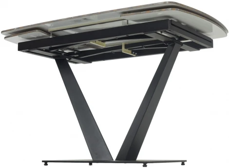 Стол ALATRI 120 GLOSS AMBER JADE SOLID CERAMIC / BLACK, ®DISAUR