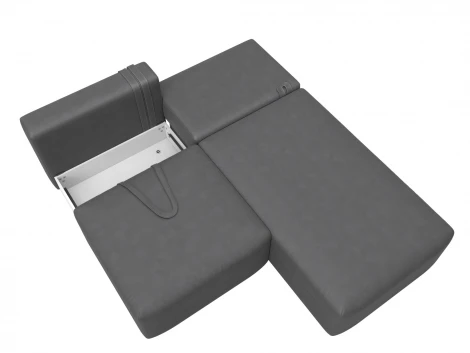 Диван угловой модульный Лига-060 НПБ угол универсальный (ЛДСП,Брус,Фанера/Пластик/Замша/Серый) Лига Диванов 129505