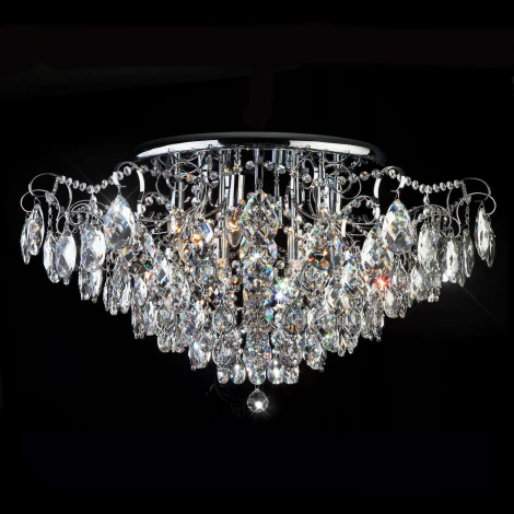 Потолочная люстра Eurosvet Crystal 10081/12 хром / прозрачный хрусталь