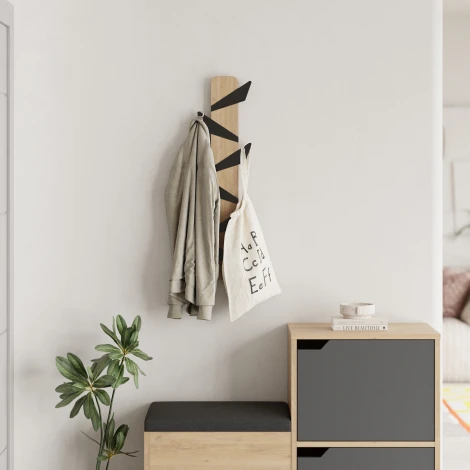 Вешалка для одежды ALESTA HANGER LEVE (ЛДСП/Дуб) арт.LEV01089