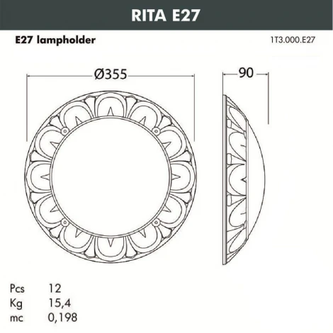 Настенный светильник уличный Fumagalli Rita 1T3.000.000.AYE27 (220V, круглые, IP66)