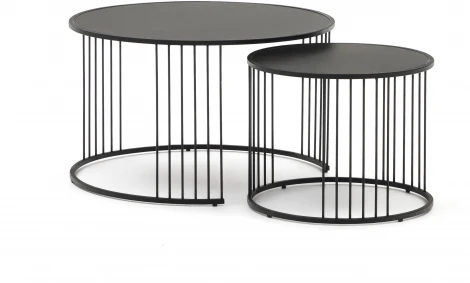 Журнальный стол La Forma (ex Julia Grup) Hadar (Матовый,Черный/ Стекло)