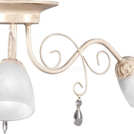 Люстра потолочная Day&Night, 3 плафона, бежевый с золотом, белым и прозрачным