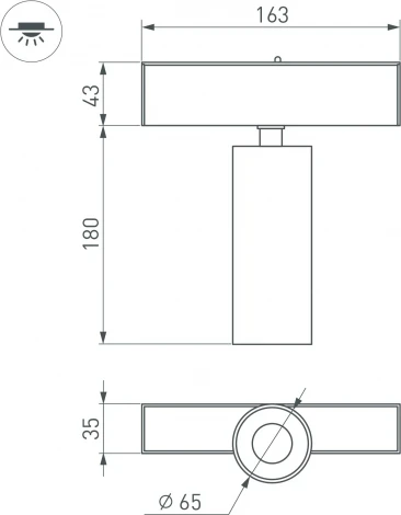 светильник магнитный MAG-SPOT-45-R85-12W Warm3000 (BK, 36 deg, 24V, DALI) (Arlight, IP20 Металл) 046593