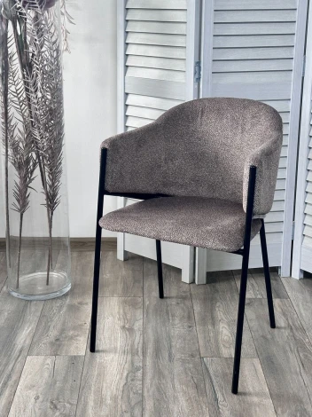 Стул ДИЛЛ, цвет Lana 30 коричневый, ткань / черный каркас M-City 64485