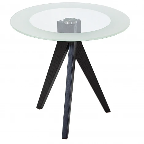 Стол журнальный Рилле 441 черный/стекло прозрачное Mebelik 009583