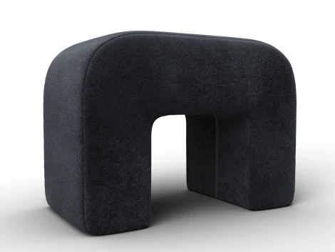 Пуф 008 (ДСП,Брус,Фанера,Велюр/Темно-серый) Лига Диванов 132386