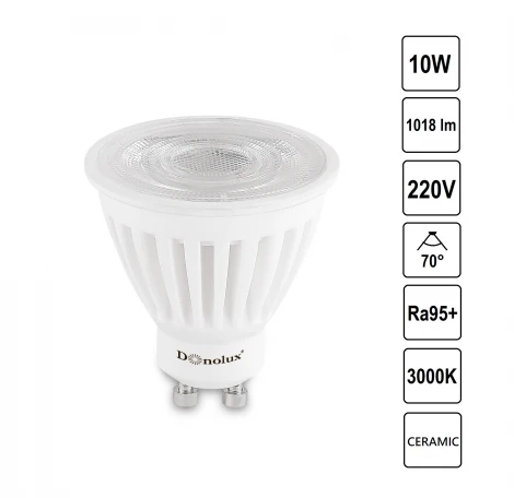 Светодиодная лампа Donolux DL18275 CERAMIC DL18275W10GU10 70 10Вт, 3000K, 1018Лм