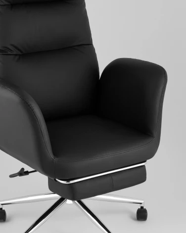 Кресло руководителя TopChairs Solid NC с оттоманкой черный УТ000041759