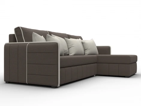 Диван угловой Лига-078 угол универсальный (ДСП/Пластик/Рогожка/Коричневый,Бежевый) Лига Диванов 130980