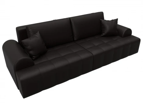 Диван прямой Лига-080 (ДСП/Пластик/Экокожа/Коричневый) Лига Диванов 131121