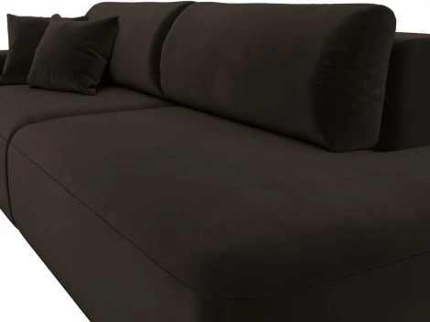 Диван прямой Лига-036 НПБ Модерн подлокотник слева (Коричневый/Микровельвет) Лига Диванов арт.121332L