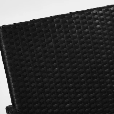 Обеденный сет (стол+4стула) (mod. 210036) черный, ткань: DB-16, серый (пластиковый ротанг, стекло)