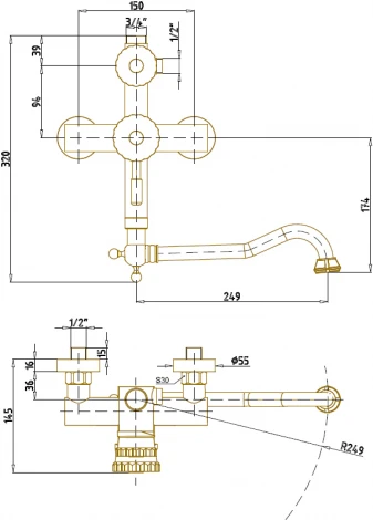 Душевая стойка Bronze de Luxe 10120DDF