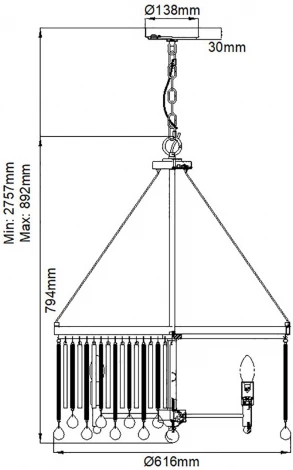 Подвесная люстра Kichler Piper KL-PIPER-6P-PC (220V, на цепи, круглые)