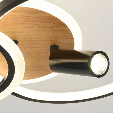 Потолочная люстра светодиодная с пультом ЭРА Rondo CLL-1-85-RC BK