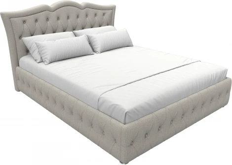 Кровать интерьерная Герда 160 (Бежевый/Рогожка) Лига Диванов арт.123064