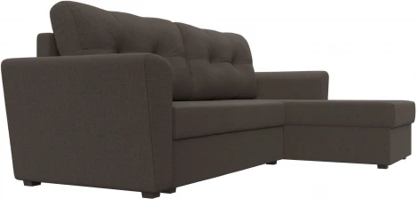 Диван угловой Амстердам Лайт правый угол (Коричневый/Рогожка) Лига Диванов арт.121168