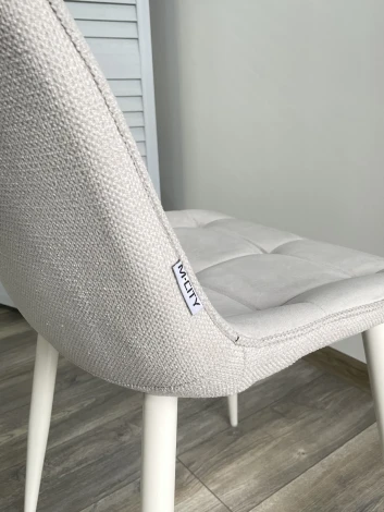 Стул CHIC BLUVEL-03 светло-серый/ 1981-04 галечный/ белый каркас